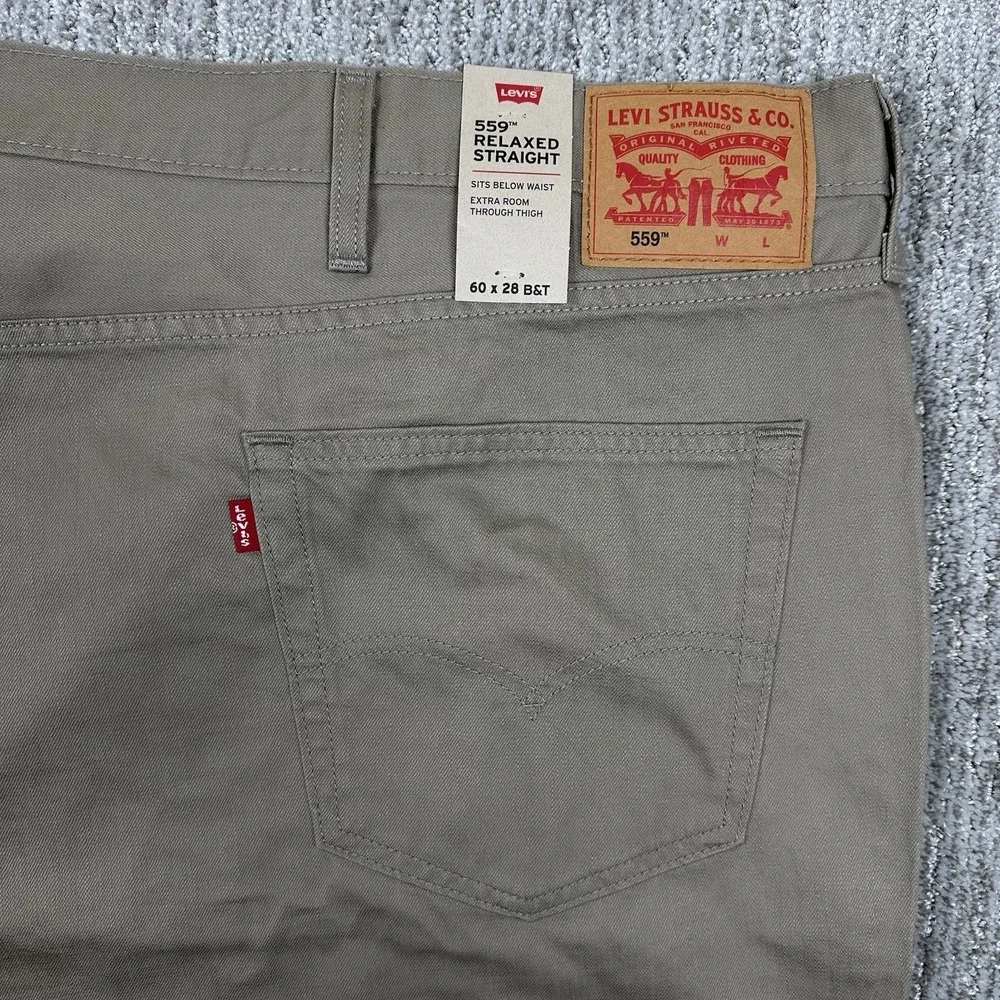 Levi's 559 Beige Relaxed Straight Jeans‎ Size W60 X L28 Big & Tall NWT